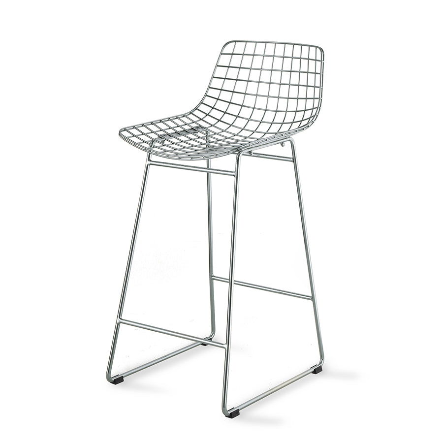 Metal wire bar/counter stool - chrome