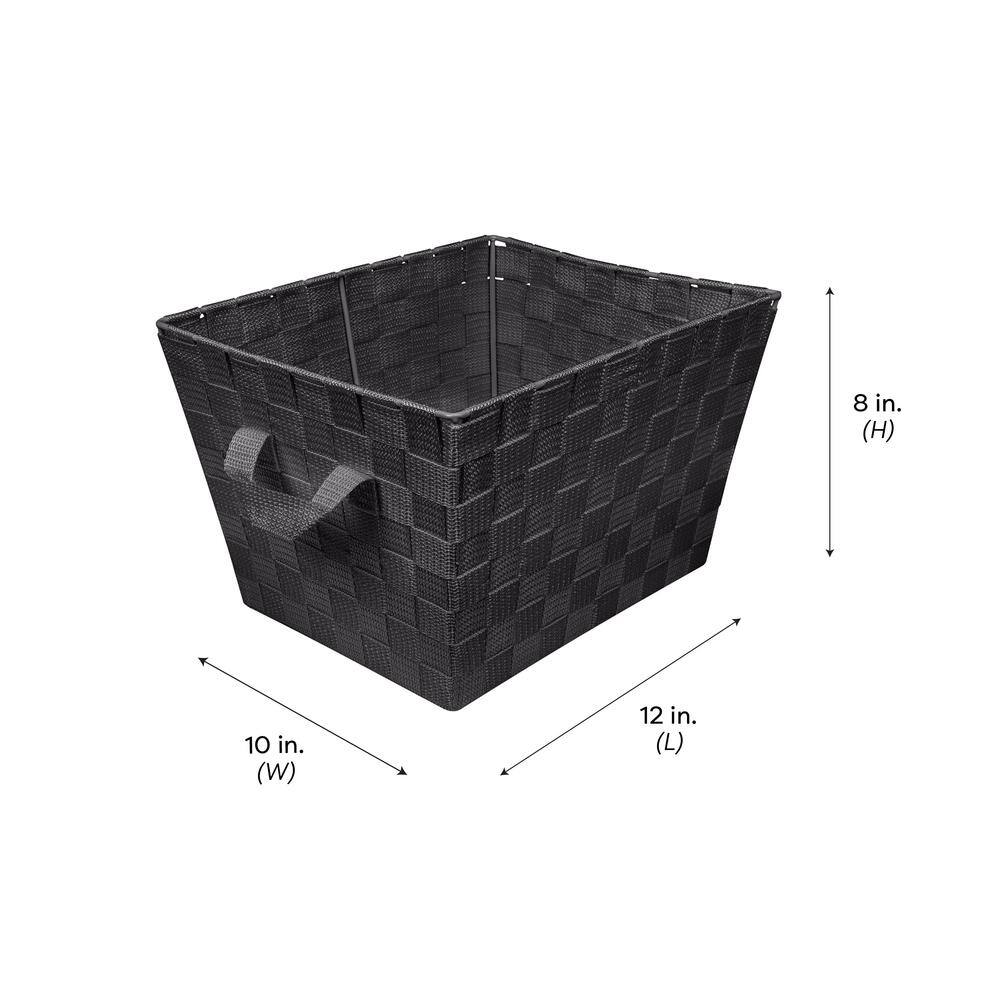 SIMPLIFY 12 in. H x 8 in. W x 10 in. D Black Fabric Cube Storage Bin 25092-BLACK