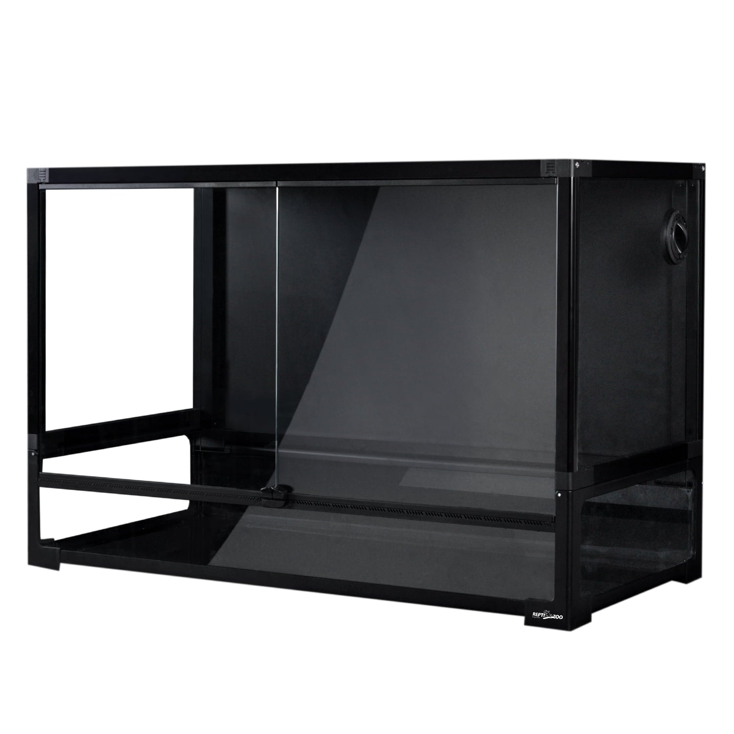 REPTI ZOO 67 Gallon Tempered Glass Reptile Large Terrarium Tank with Black PVC Back ， Easy Folding