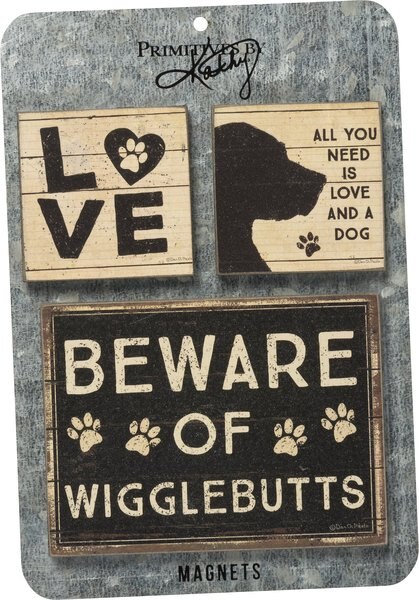 Primitives By Kathy Dog Magnet Set， 3 count