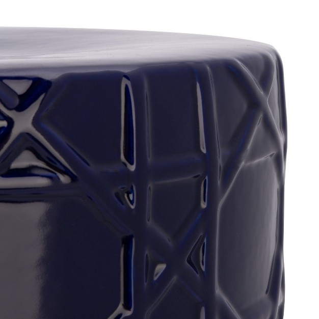 Puma Ceramic Garden Stool Navy Blue Safavieh