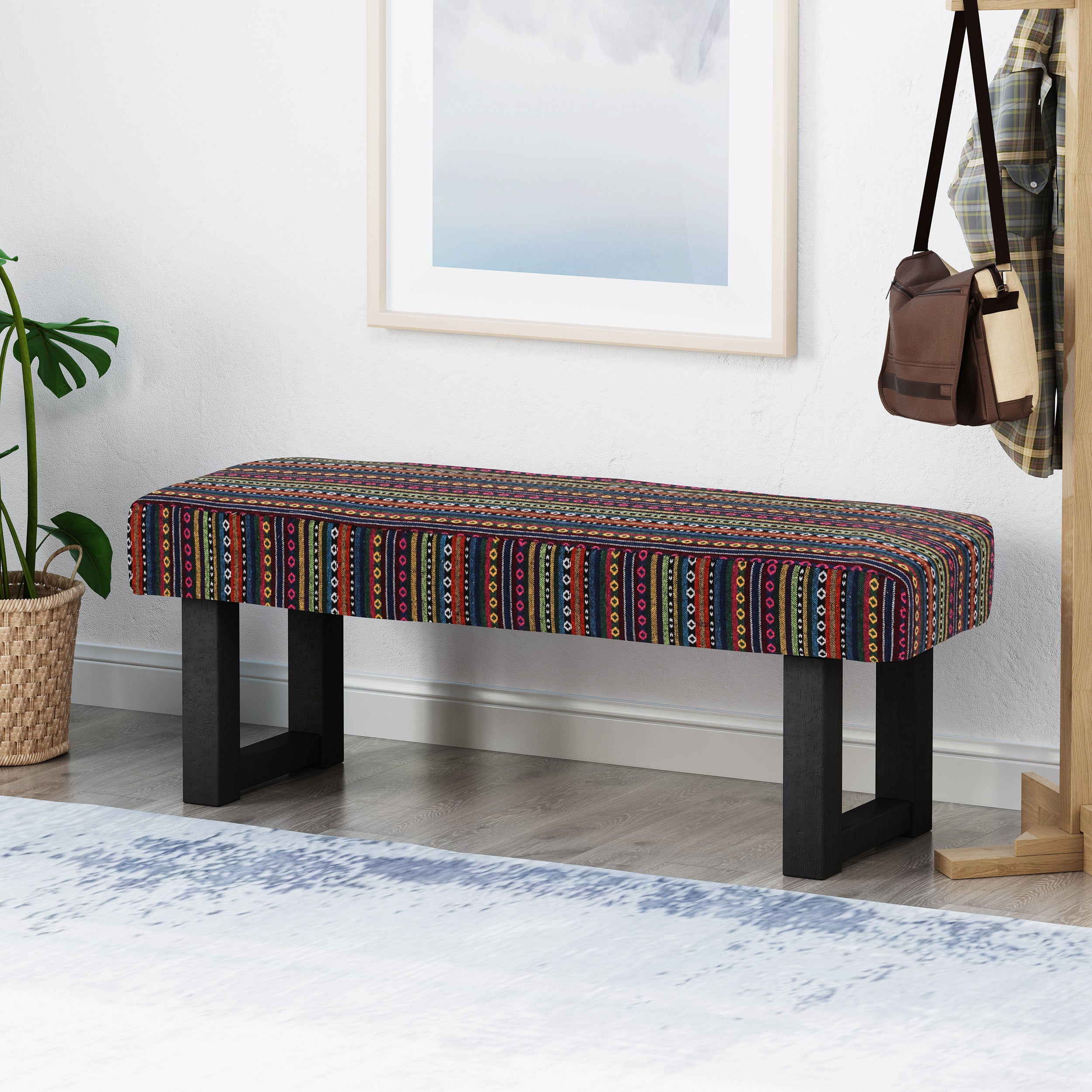 Shelby Boho Fabric Bench