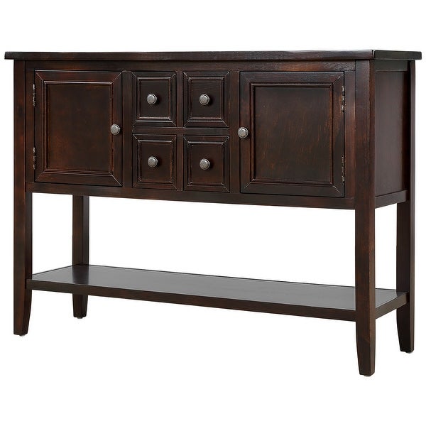 Series Buffet Sideboard Console Table With Bottom Shelf (Espresso)