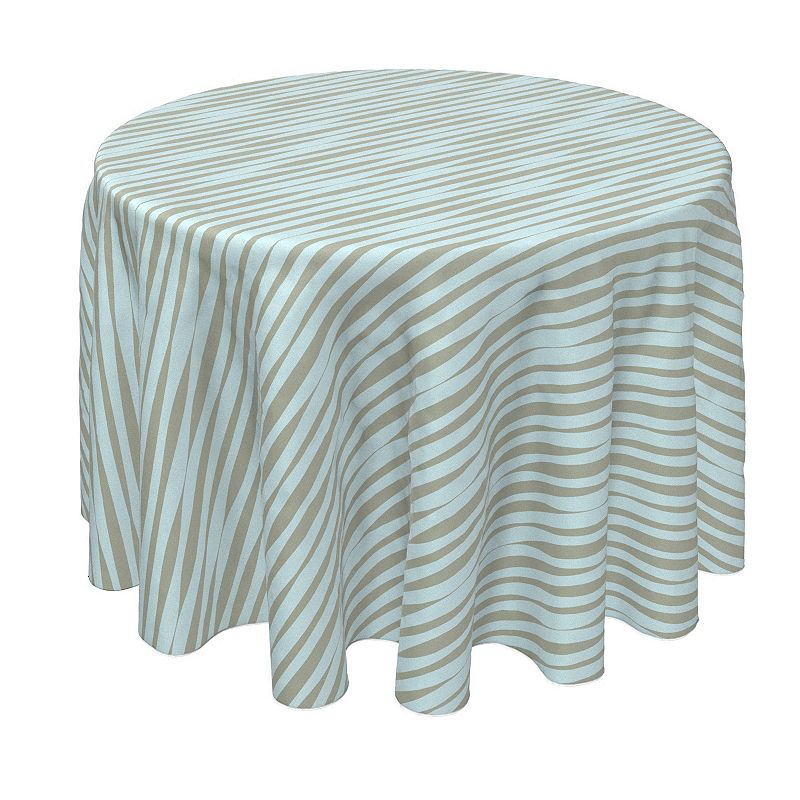 Round Tablecloth， 100% Polyester， 70 Round， Ripply Stripes