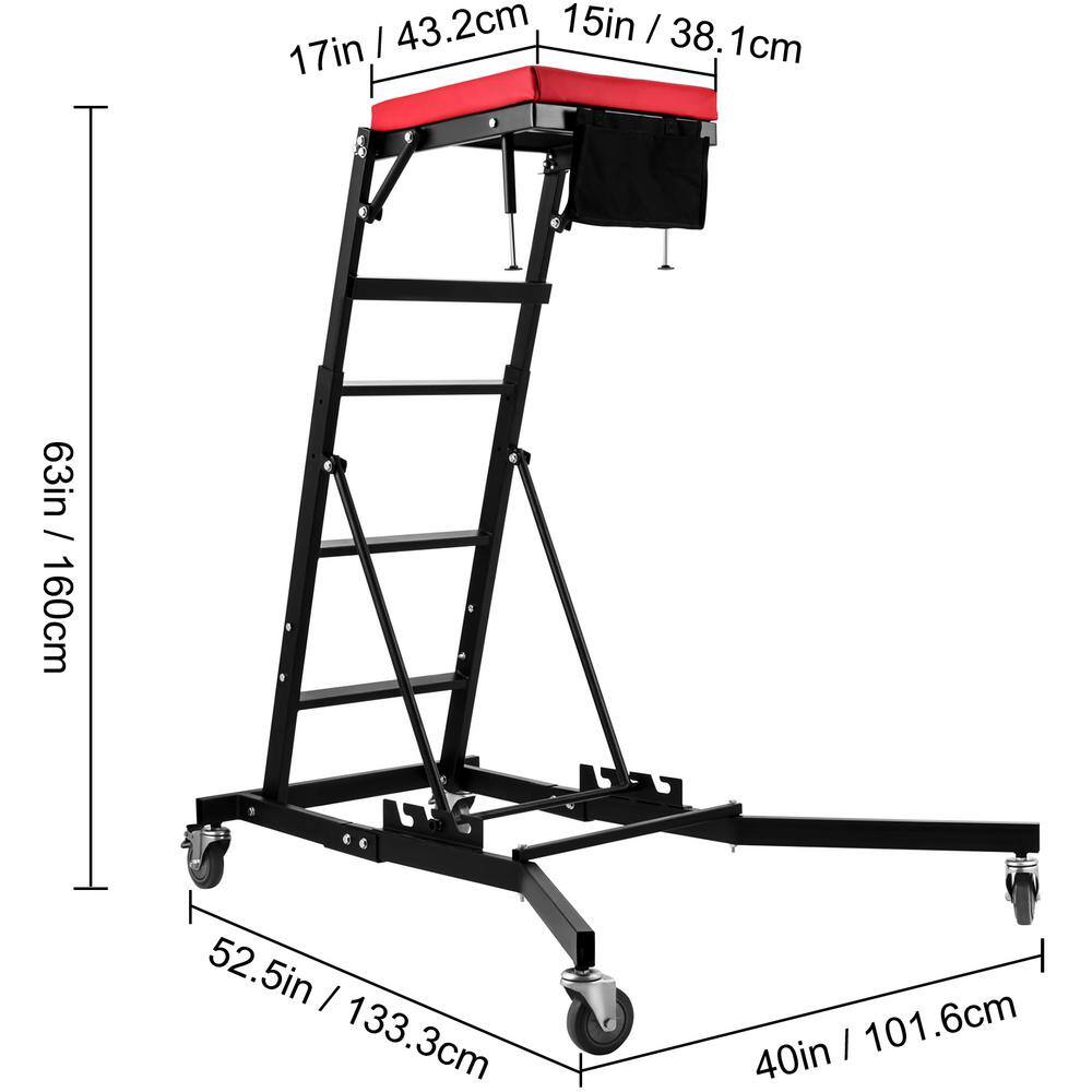 VEVOR Topside Creeper 400 lbs. Topside Automotive Engine Creeper Adjustable Height Foldable with 4 Casters Padded Deck HSKZDQCFDJXLCFLNIV0