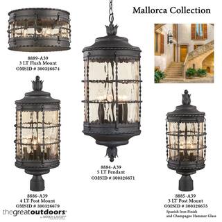 the great outdoors by Minka Lavery Mallorca 2-Light Spanish Iron Outdoor Wall Lantern Sconce 8881-A39