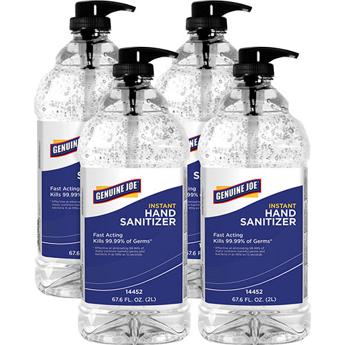 Genuine Joe Hand Sanitizer | Gel， Antibacterial， 67.6oz， 4