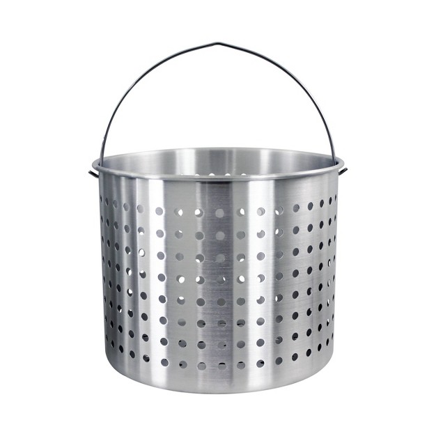 3pc 60qt Stock Aluminum Pot amp Basket Silver