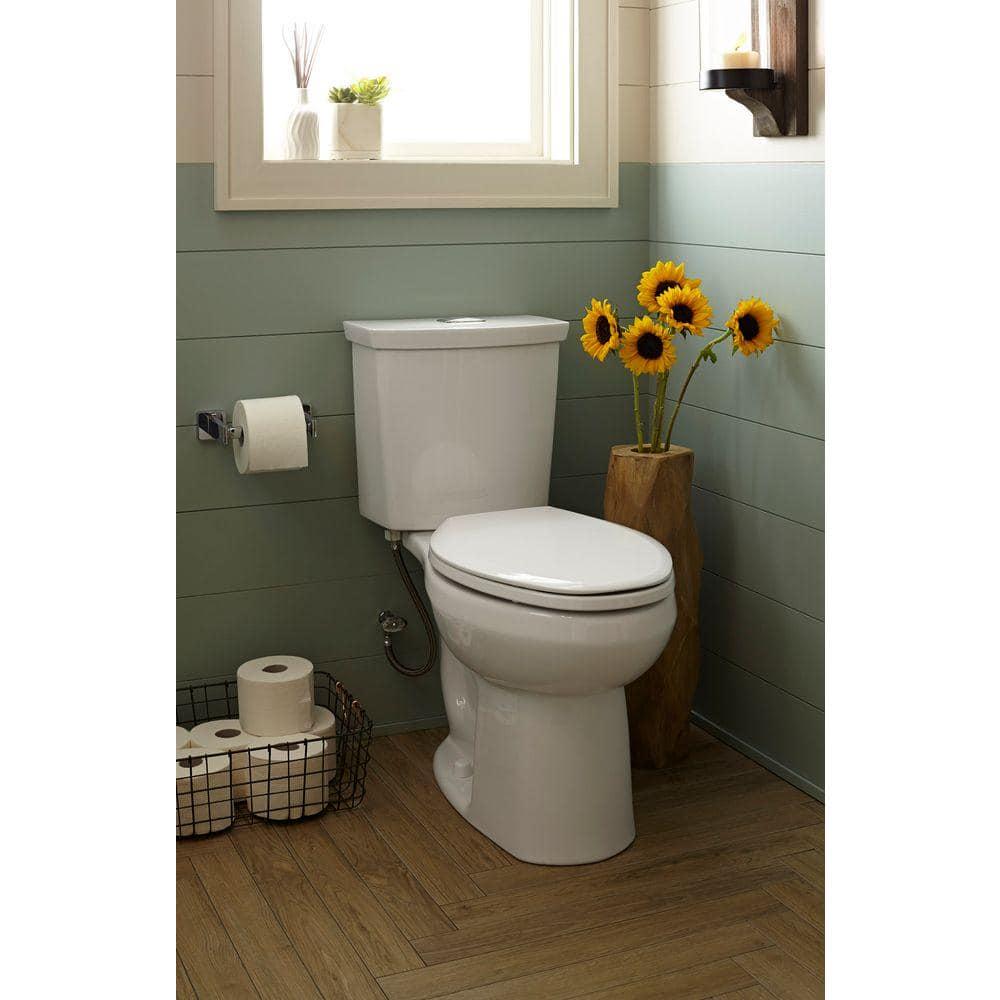 American Standard H2Option Tall Height 2piece 092128 GPF Dual Flush Elongated Toilet with Liner in White Seat Not Included