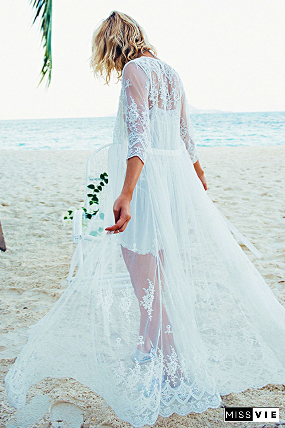 Lace Sheer Beach Cover Up Kimono