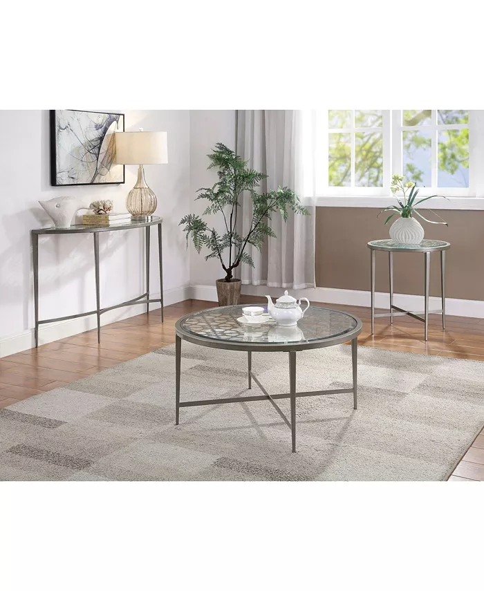 Furniture of America Porcelain Steel Frame Sofa Table