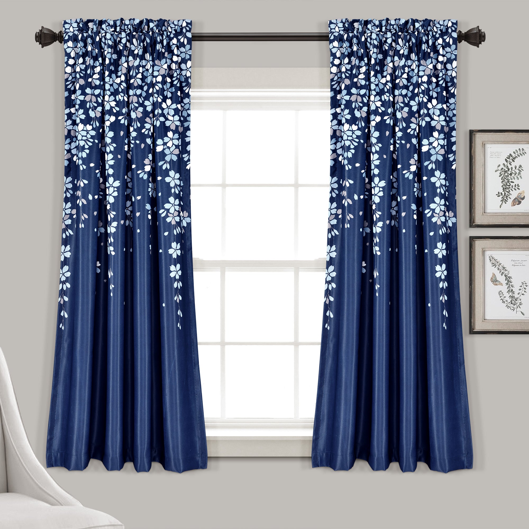 Weeping Flower Light Filtering Window Curtain Set