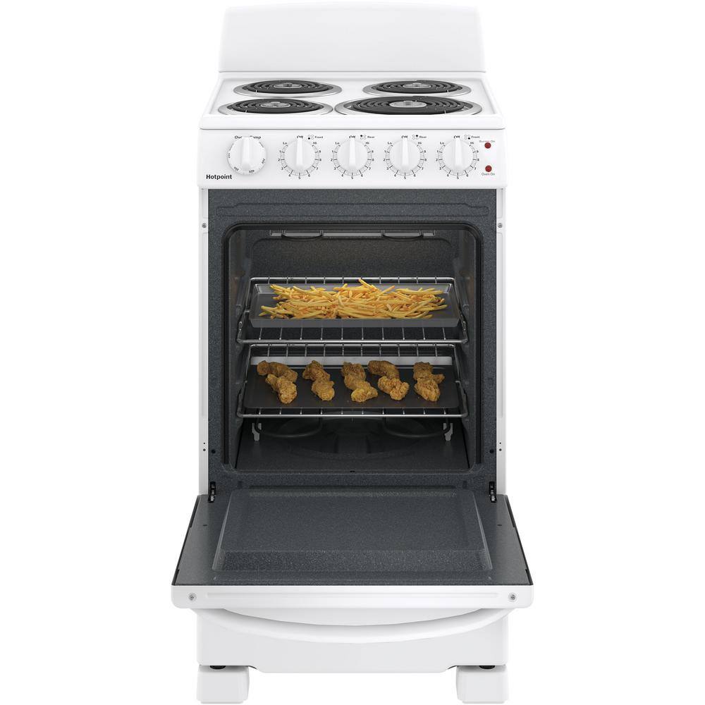 20 in. 4 Burner Element Free-Standing Electric Range in White