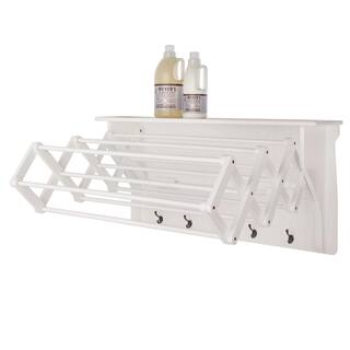 DANYA B 36 in. White Wall Retractable Accordion Drying Rack BQ0734