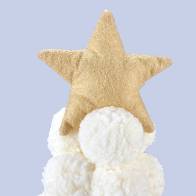 The Lakeside Collection Christmas Snowball Tree With Gold Star Topper Holiday Home Accent