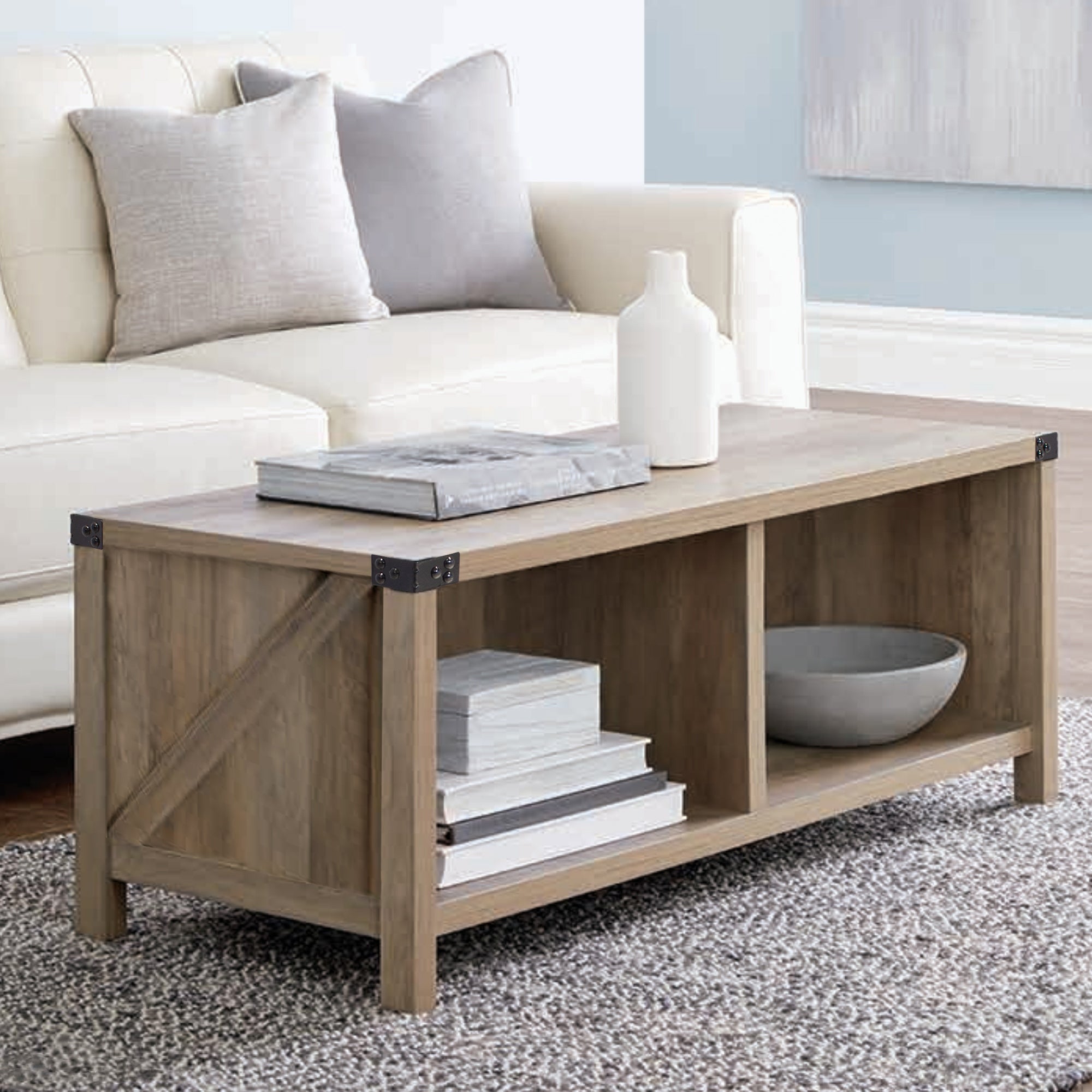 2-Tier Coffee Table with Shelf