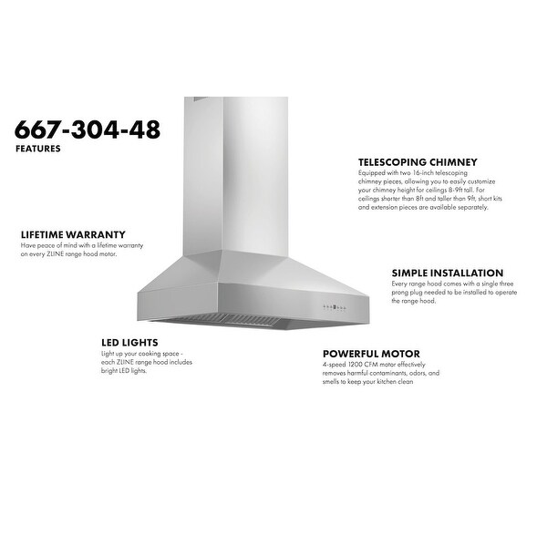 ZLINE Convertible Outdoor Wall Mount Range Hood in Stainless Steel