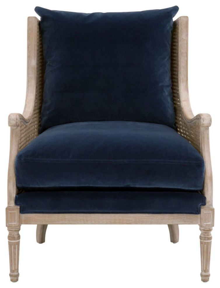 Essentials For Living Stitch  ampHand Churchill Club Chair Denim Velvet   Tropical   Armchairs And Accent Chairs   by Unlimited Furniture Group  Houzz