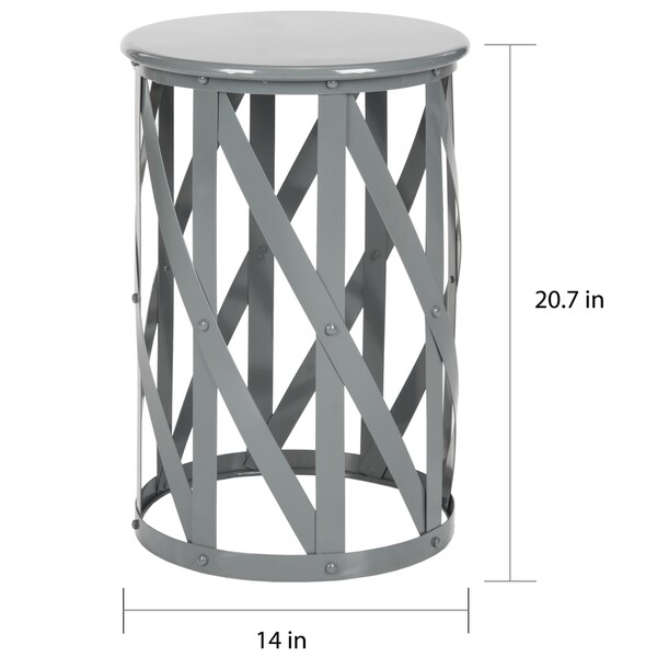 SAFAVIEH Bertram Grey Lattice Iron Stool - 14