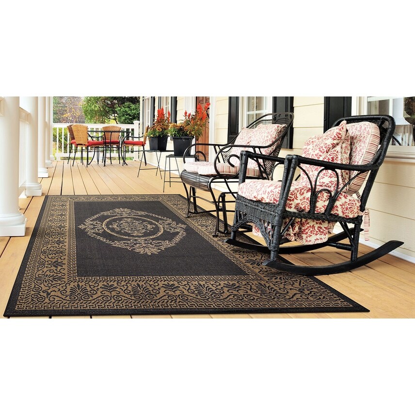 Dream Decor Rugs Pergola Royal Hallmark Black Cocoa Outdoor Area Rug