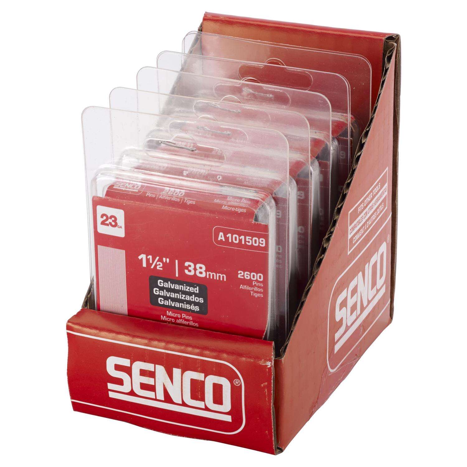 Senco 1-1/2 in. 23 Ga. Straight Strip Galvanized Micro Pins 2，600 pk