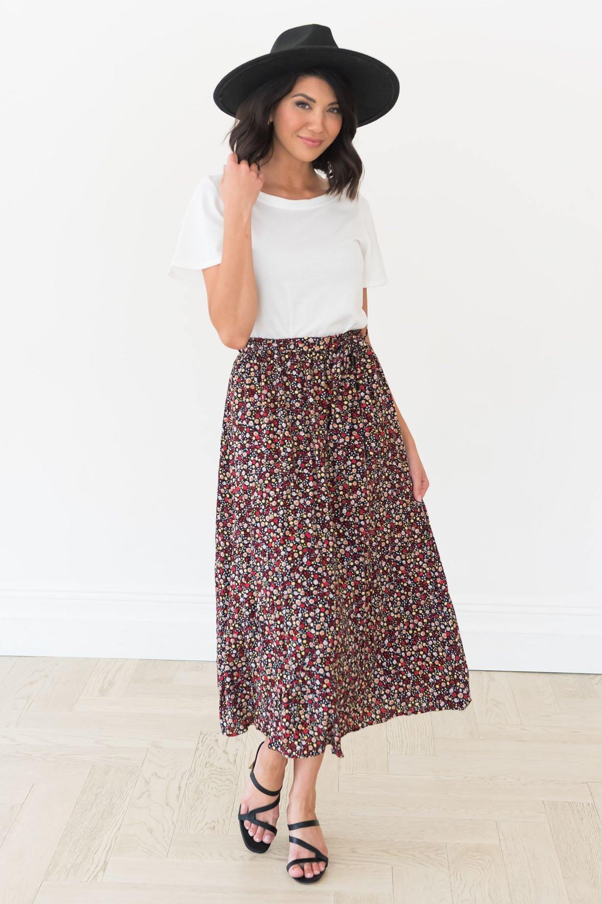 Ditzy Daisy Modest Floral Skirt