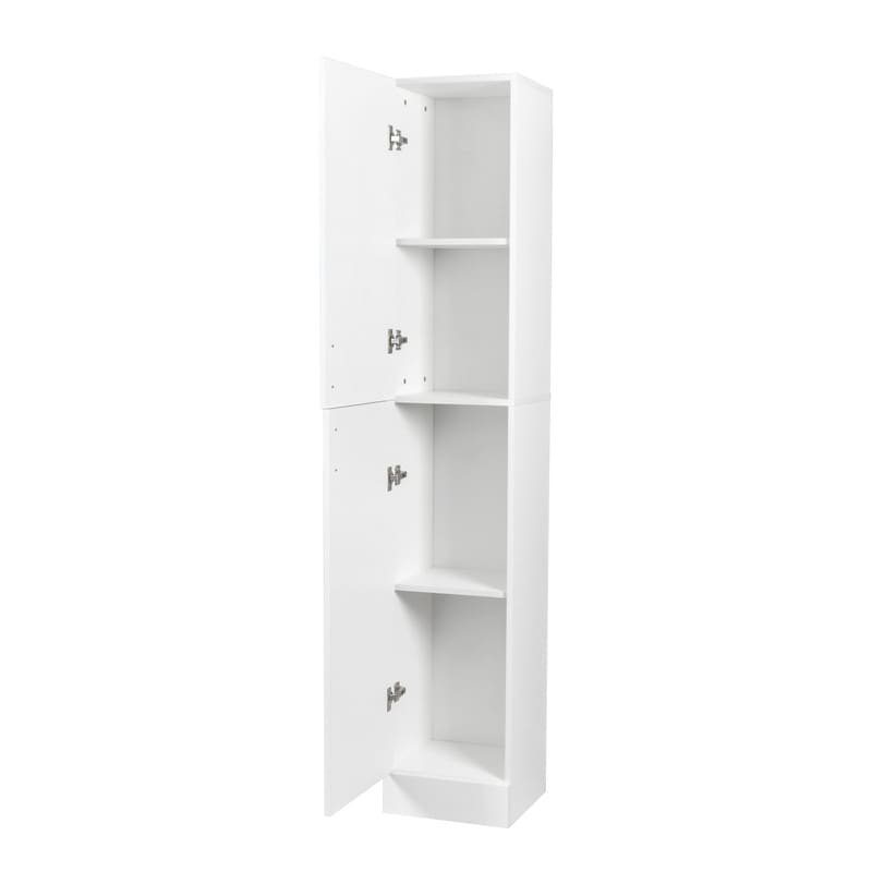 Tall Storage Cabinet with 2 Doors and 4 Adjustable Shelves  Freestanding Narrow Storage Cabinet  Pantry Cabinet  Bookshelf