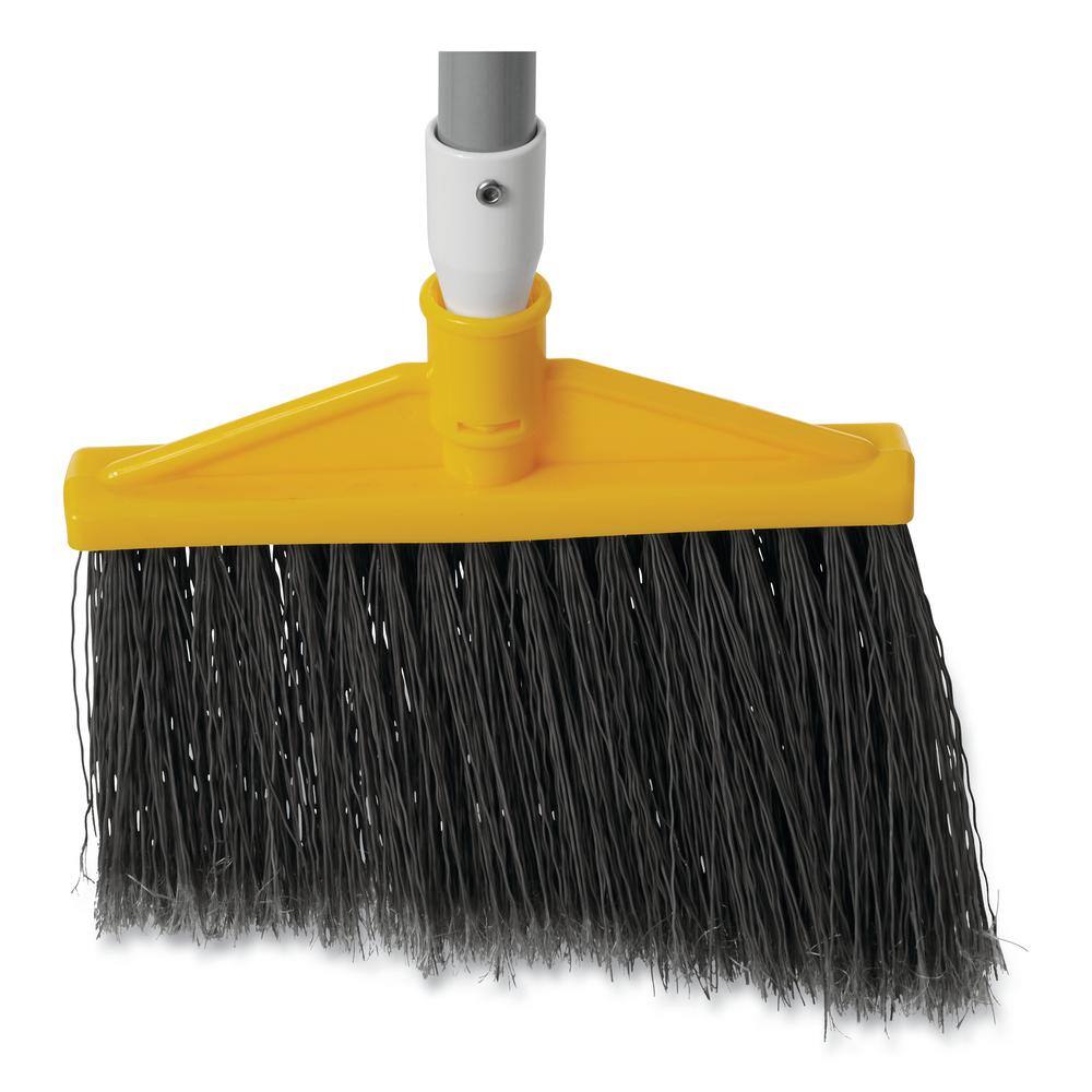 Rubbermaid Commercial Products Angle Large Broom Poly Bristles 48-78 in. Aluminum Handle SilverGray RCP6385GRA