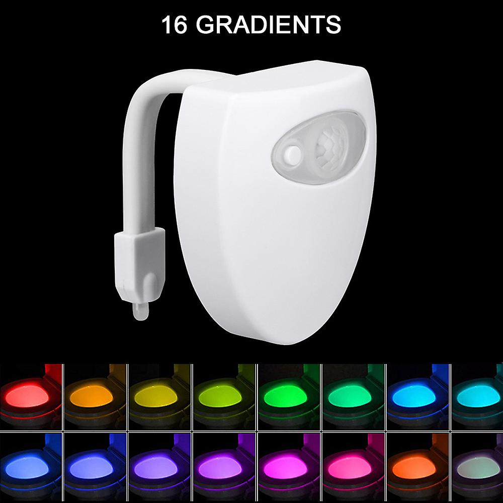 White 8-color Smart Bathroom Toilet Night Light Led Body Motion Activated On/off Seat Sensor Lamp