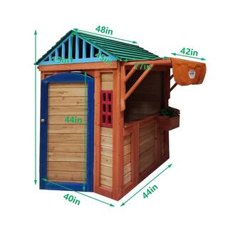 Afoxsos Eco-friendly Solid Wood Outdoor 4-in-1 Game House for kids Garden Playhouse with Different Games on Every Surface HDMX2487