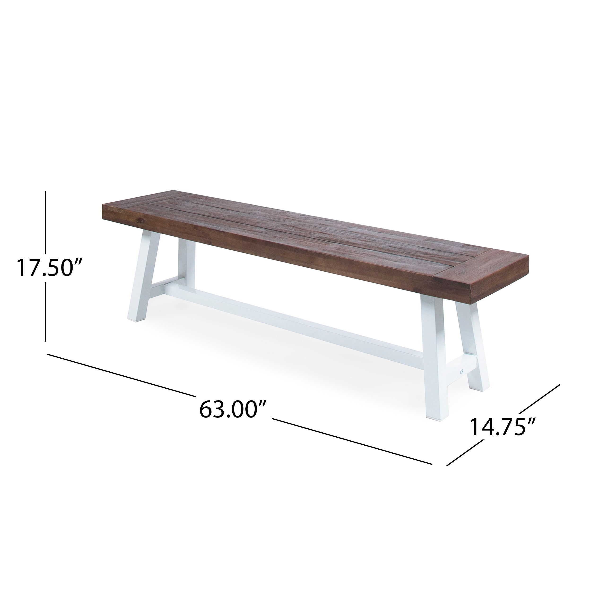 Bowman Outdoor Acacia Wood Benches, Set of 2