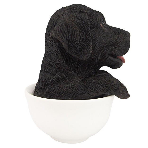 Design Toscano Puppuccino Puppy Collectible Dog Statue Black Lab