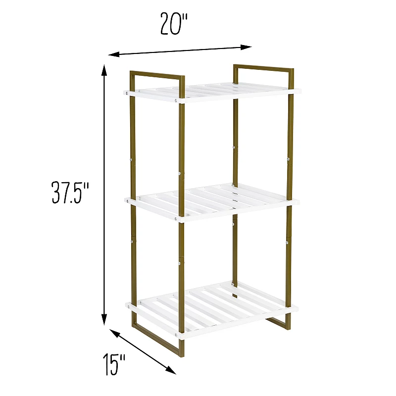 Honey-Can-Do 3-Tier Tubular Metal Shelf