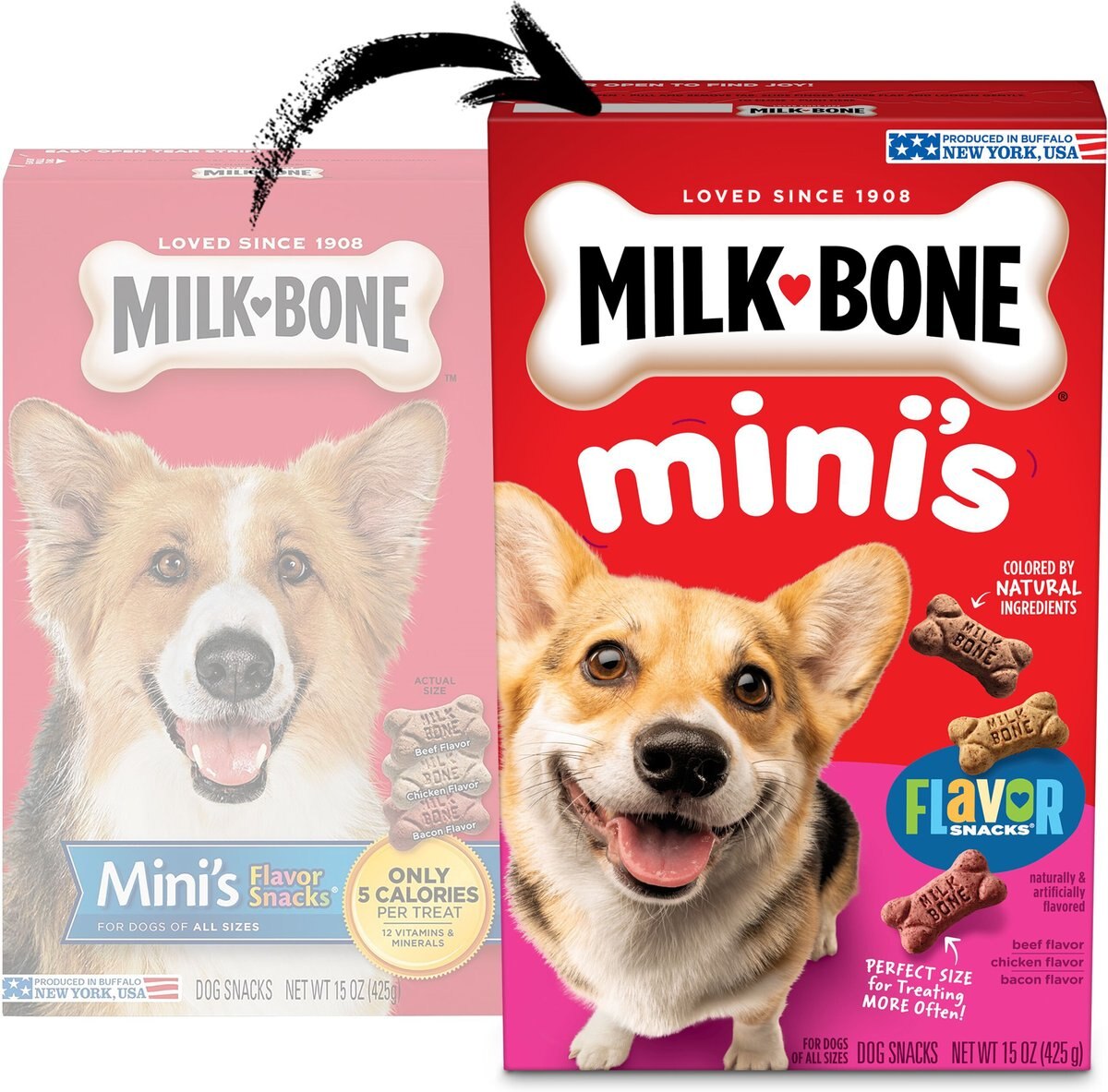 Milk-Bone Flavor Snacks Mini Dog Biscuits， 15-oz bag， case of 6