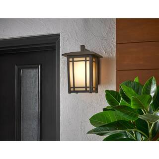 Home Decorators Collection Port Oxford 1-Light Oil Rubbed Chestnut Outdoor Wall Lantern Sconce 23212