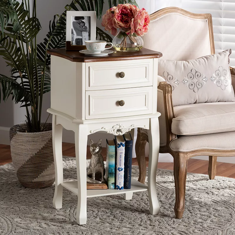 Baxton Studio Darla White Nightstand