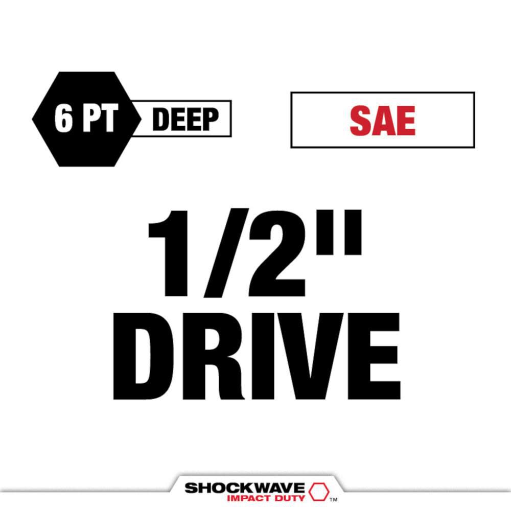 Milwaukee SHOCKWAVE Impact Duty Socket 1/2 Drive 1-1/16