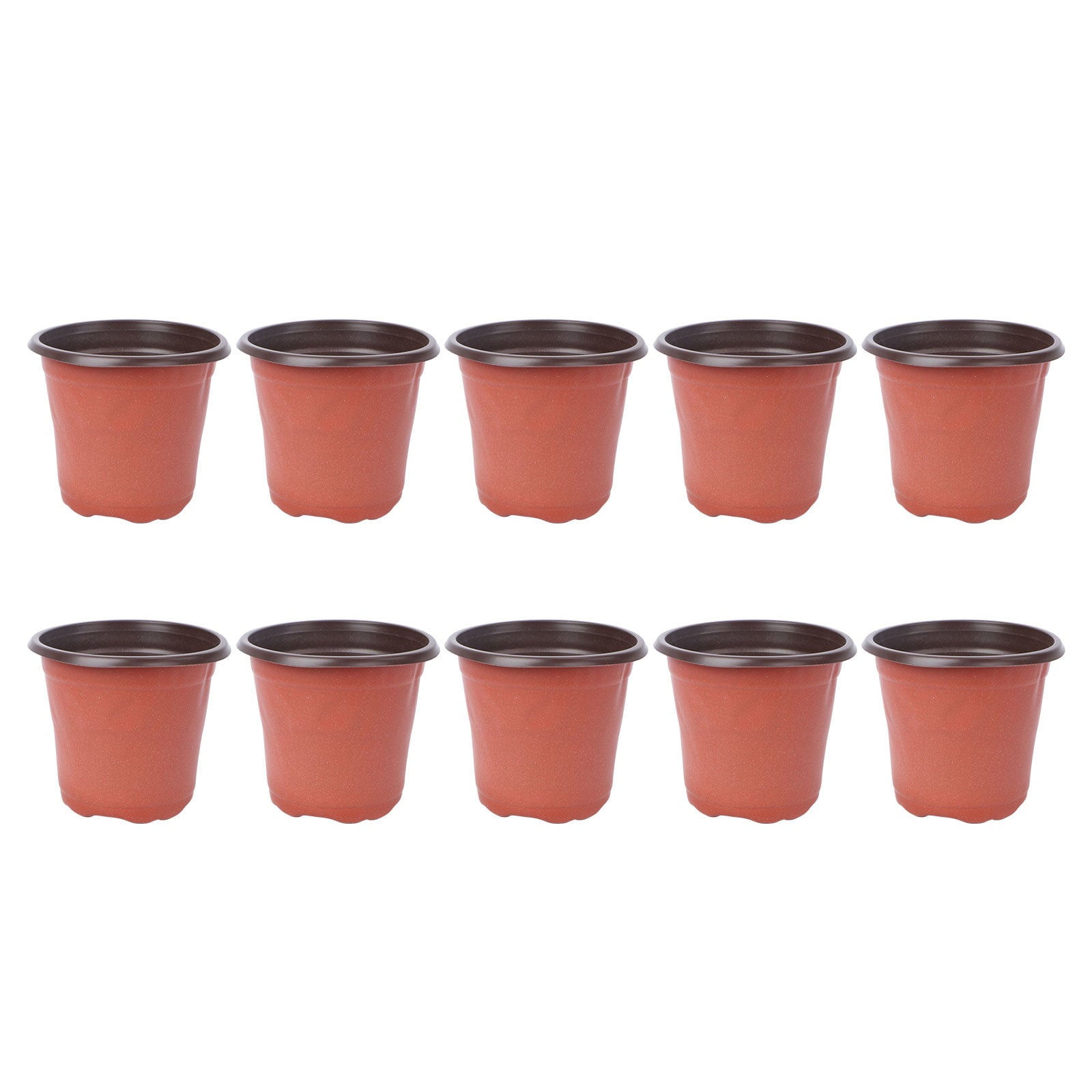 HEMOTON 10PCS Plastic Plant Flower Pots Nursery Seedlings Pot Lightweight Two-tone Universal Soft Plant Container Seed Starting Pots