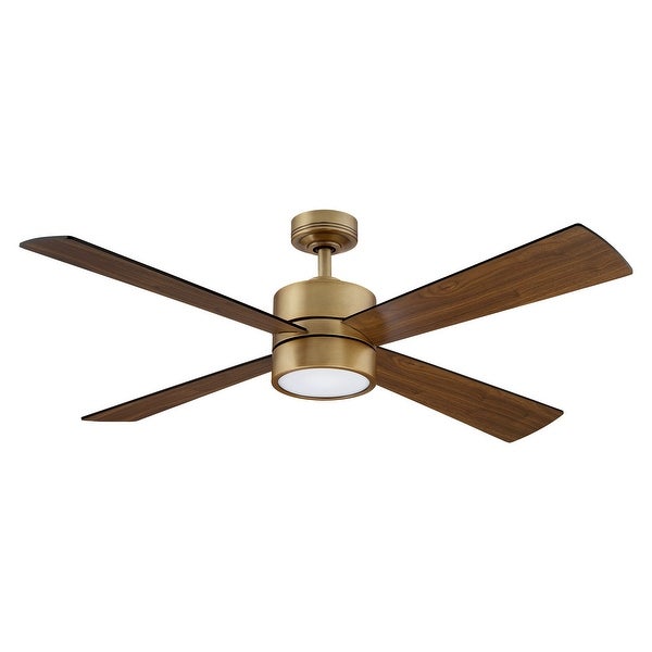 52 in. Indoor 4-Blade Natural Brass  Downrod Mount  Chandelier Ceiling Fan with Light and Remote Control Shopping - The Best Deals on Ceiling Fans | 39975428