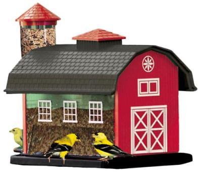 Audubon Red Barn Combo Bird Feeder Silo Includes Thistle and Standard Seed Ports