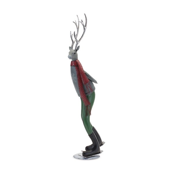 Iron Metal Skating Deer Décor (Set of 2)