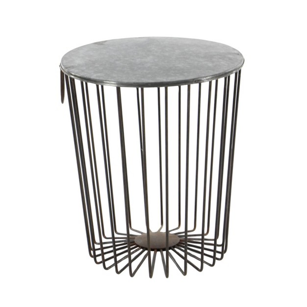 Metal Wire Stool Patio Accent Table Olivia amp May