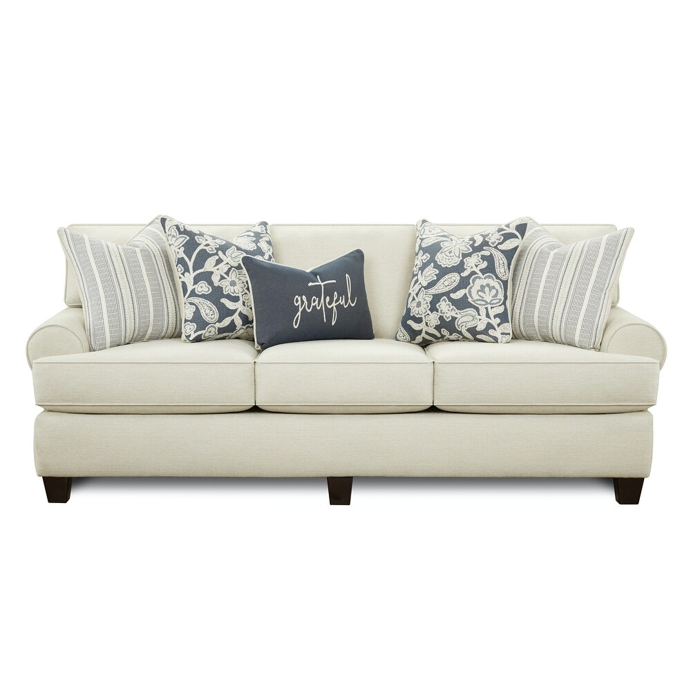 Awesome Oatmeal Upholstered Transitional Queen size Sleeper Sofa