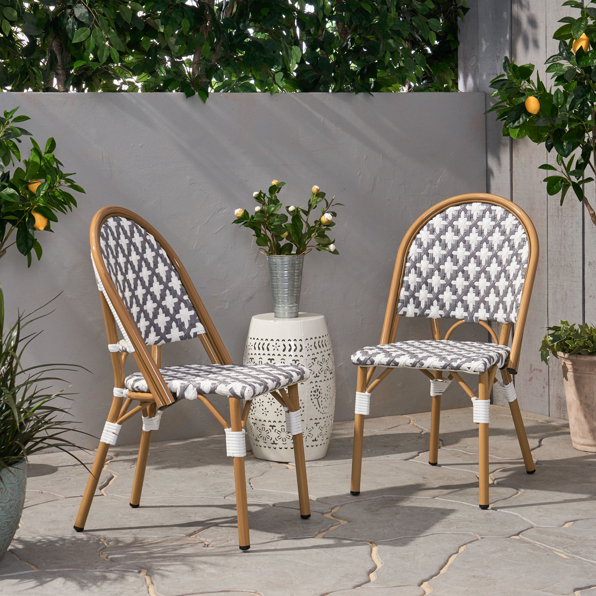 Jordy Outdoor French Bistro Chair (Set of 2)