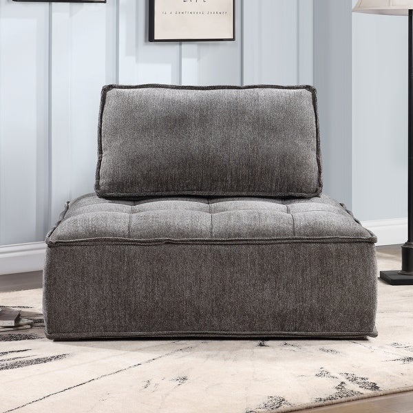 Upholstered Seating Armless Accent Chair Oversized Leisure Sofa Lounge Chair Lazy Sofa Barrel Chair， for Livingroom/ Bedroom