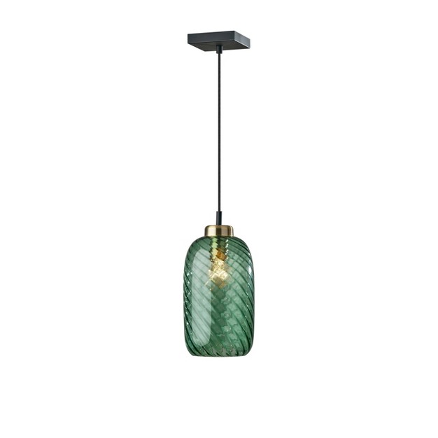 Derrick Pendant Black With Brass Accents Adesso