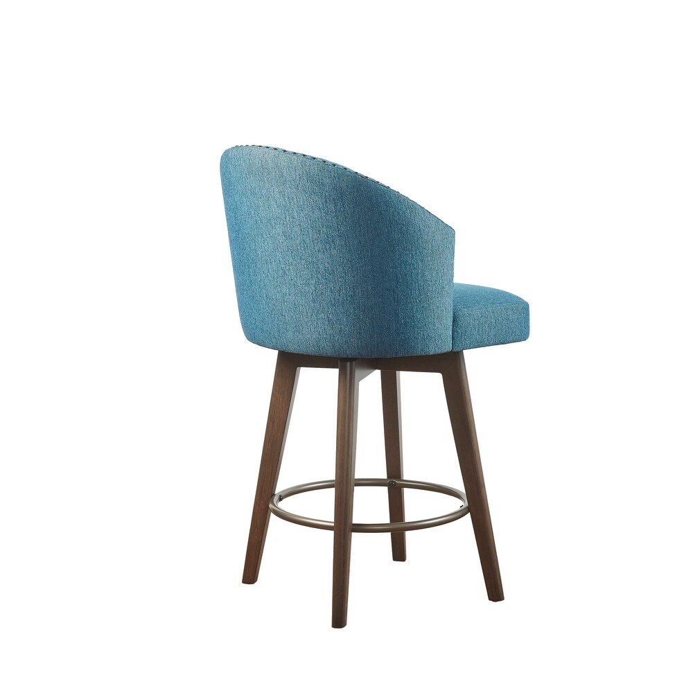 Madison Park Boyle Upholstered 360 Degree Swivel Counter Stool 26\