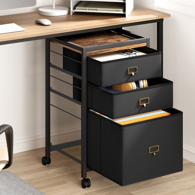 Trinity Mobile Filing Cabinet For Home Office Fits A4 Or Letter Size Home Office Small Under Desk Storage Cabinet Black