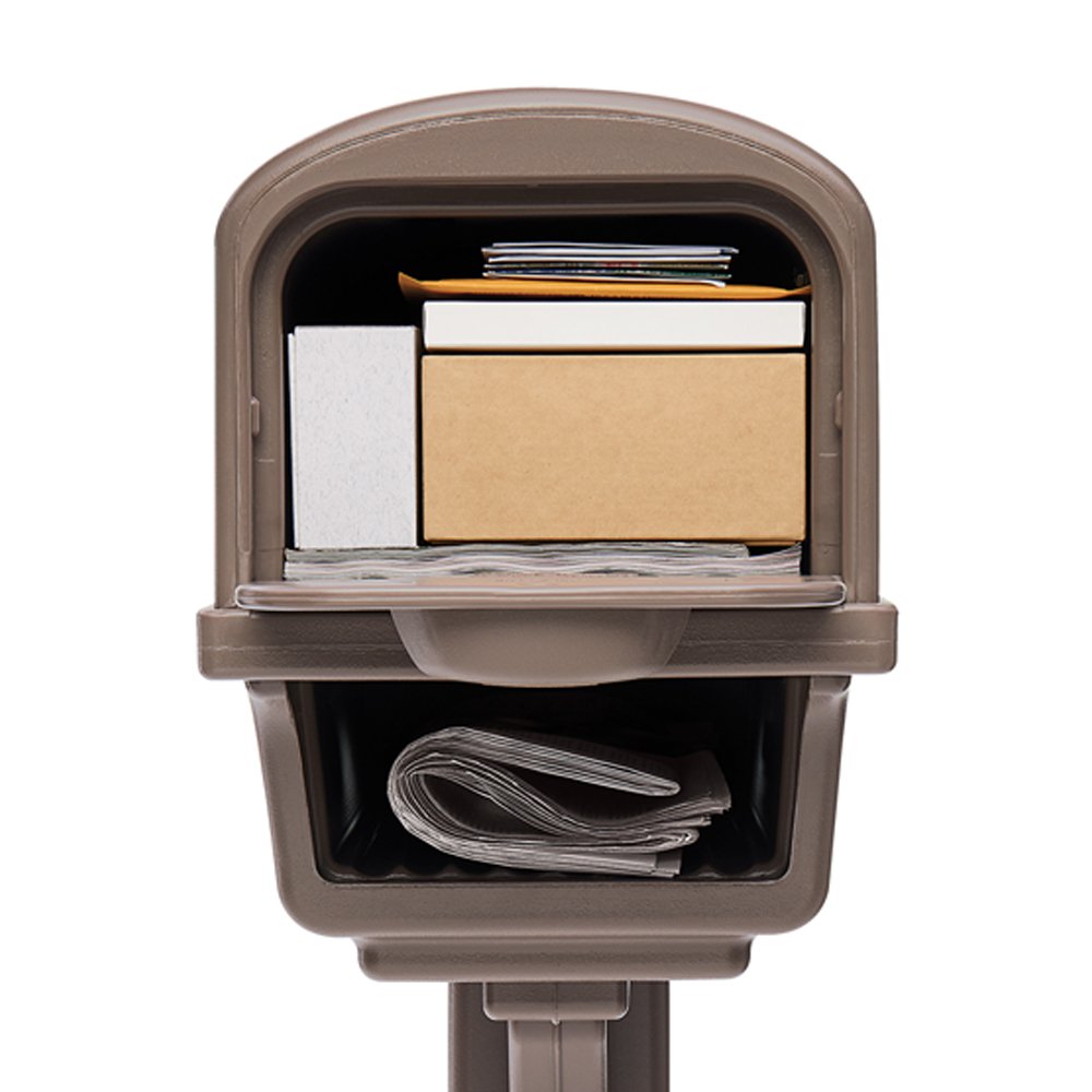 Gibraltar Gibraltar Gentry Plastic Post and Box Combo Mocha Mailbox w/Post 50 in. H x 11-1/2 in. W x 21-3/4 in. L