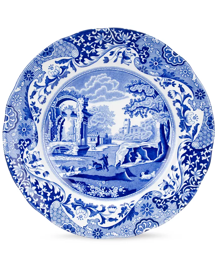 Spode Blue Italian Luncheon Plate Set 4